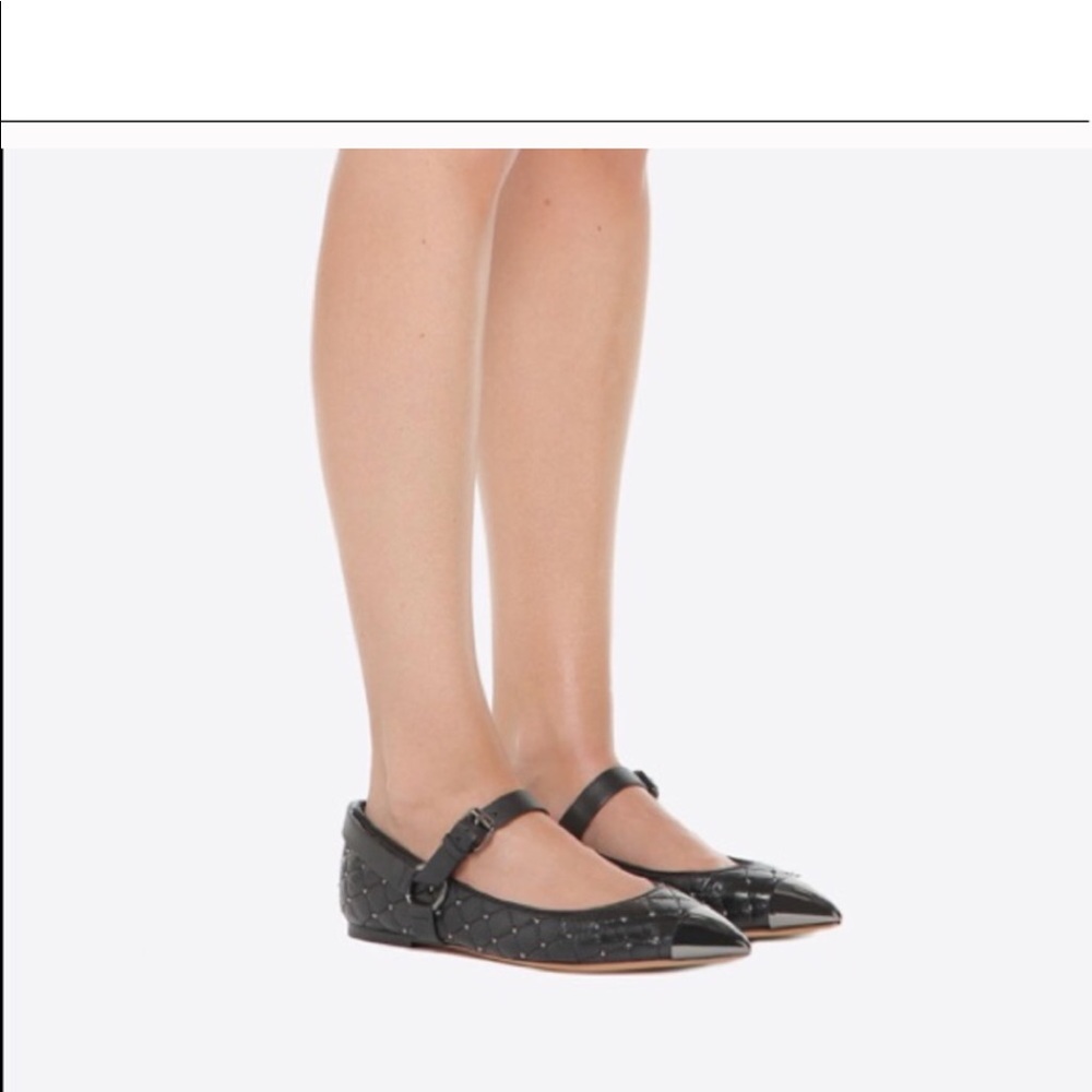 NEW • Valentino • Rockstud Ballerinas Black 37